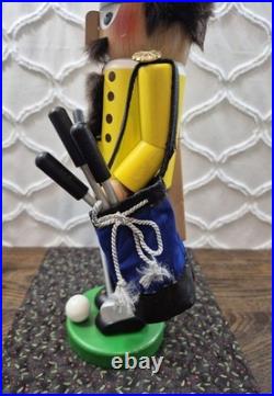 Vintage STEINBACH Volkskunst Golfer Nutcracker with Club & Golf Bag West Germany