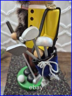 Vintage STEINBACH Volkskunst Golfer Nutcracker with Club & Golf Bag West Germany
