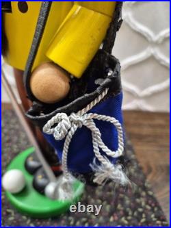 Vintage STEINBACH Volkskunst Golfer Nutcracker with Club & Golf Bag West Germany