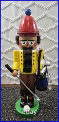 Vintage STEINBACH Volkskunst Golfer Nutcracker with Club & Golf Bag West Germany