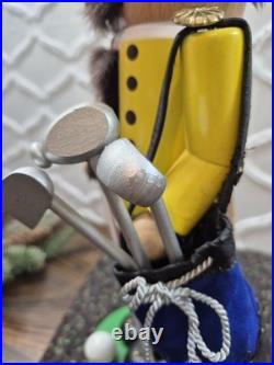 Vintage STEINBACH Volkskunst Golfer Nutcracker with Club & Golf Bag West Germany