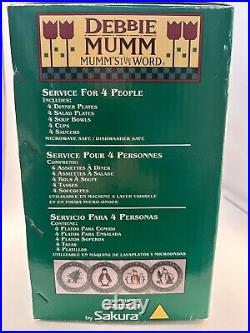 Vintage Sakura Debbie Mumm Penguins 20 pc Stoneware Set Service for 4