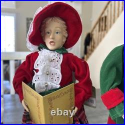 Vintage Santa's Workshop 14-18 Christmas Red/Green Plaid Carolers Set Of 4