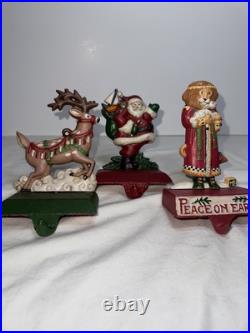 Vintage Set Of 3 Cast Iron Midwest Cannon Falls Christmas Stocking Holders