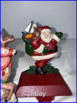 Vintage Set Of 3 Cast Iron Midwest Cannon Falls Christmas Stocking Holders