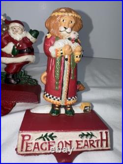 Vintage Set Of 3 Cast Iron Midwest Cannon Falls Christmas Stocking Holders