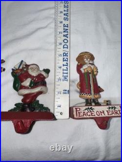 Vintage Set Of 3 Cast Iron Midwest Cannon Falls Christmas Stocking Holders