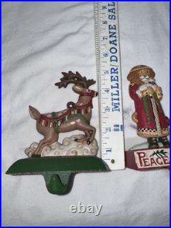 Vintage Set Of 3 Cast Iron Midwest Cannon Falls Christmas Stocking Holders