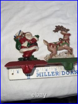 Vintage Set Of 3 Cast Iron Midwest Cannon Falls Christmas Stocking Holders