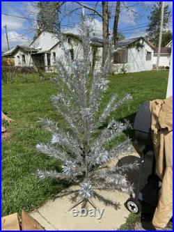 Vintage Silver Tinsel Artificial Christmas Tree 6 ft Undecorated