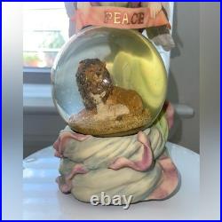 Vintage Silvestri Musical Snow Globe withAngel Watching Over- Plays Silver bells