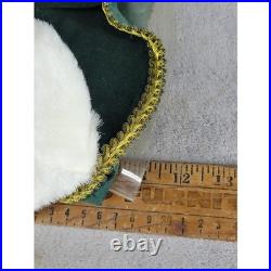 Vintage Style Victorian Santa Claus Figurine Red Velvet Gold Trim 12 Inch