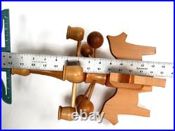 Vintage Swedish Wood Horse Handcraft Scandinavian Candelabra Folk Art
