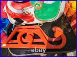 Vintage TPL Christmas Santa Claus Sleigh withStakes Blow Mold