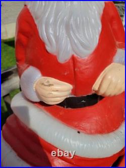 Vintage TPL Christmas Santa Claus Sleigh withStakes Blow Mold