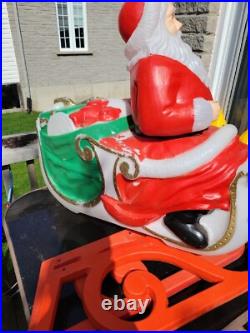 Vintage TPL Christmas Santa Claus Sleigh withStakes Blow Mold