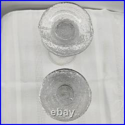 Vintage Tapio Wirkkala Littala Frost Ice Icicle 8 & 6 Ring Candlestick Holders