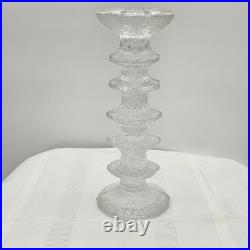Vintage Tapio Wirkkala Littala Frost Ice Icicle 8 & 6 Ring Candlestick Holders