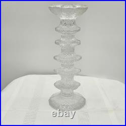 Vintage Tapio Wirkkala Littala Frost Ice Icicle 8 & 6 Ring Candlestick Holders