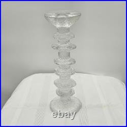 Vintage Tapio Wirkkala Littala Frost Ice Icicle 8 & 6 Ring Candlestick Holders