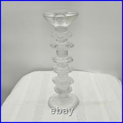 Vintage Tapio Wirkkala Littala Frost Ice Icicle 8 & 6 Ring Candlestick Holders