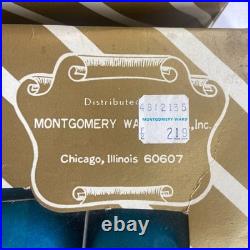 Vintage Teal Blue velvet ornaments mid century modern 48 montgomery ward NEW