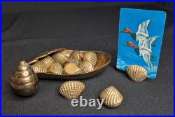 Vintage The Bombay Company Brass Shell Place Card Holders Set Of 12 W Shell