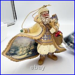 Vintage Thomas Kinkade Old World Santas Ornaments Set of 3 Ashton-Drake 2003