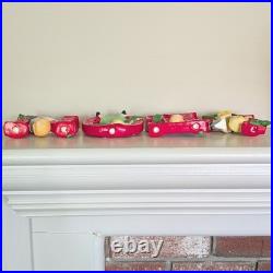 Vintage Tilso Japan Ceramic NOEL Christmas Kids Candle Holder Set 53/102 Kitsch