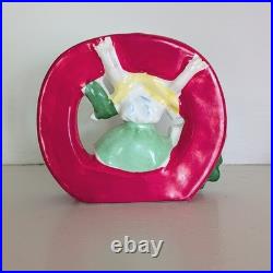 Vintage Tilso Japan Ceramic NOEL Christmas Kids Candle Holder Set 53/102 Kitsch