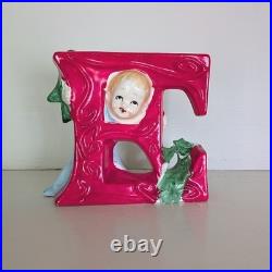 Vintage Tilso Japan Ceramic NOEL Christmas Kids Candle Holder Set 53/102 Kitsch