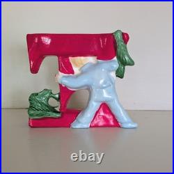 Vintage Tilso Japan Ceramic NOEL Christmas Kids Candle Holder Set 53/102 Kitsch