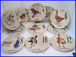 Vintage Williams-Sonoma 12 Days Of Christmas Salad Plates 8.5 Missing Day 1