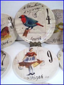 Vintage Williams-Sonoma 12 Days Of Christmas Salad Plates 8.5 Missing Day 1