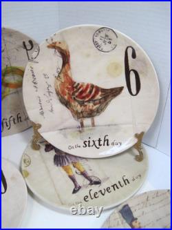 Vintage Williams-Sonoma 12 Days Of Christmas Salad Plates 8.5 Missing Day 1