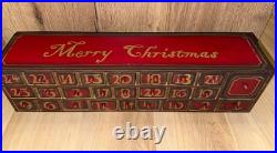 Vintage Wooden Advent Calendar 25 Drawers, Tree & Decorations HARD TO FIND