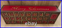 Vintage Wooden Advent Calendar 25 Drawers, Tree & Decorations HARD TO FIND