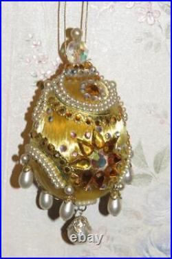 Vintage Zimonick Gold & Aurora SWAROVSKI & PEARLS CHRISTMAS TREE ORNAMENT Vintage Zimonick Gold & Aurora SWAROVSKI & PEARLS CHRISTMAS TREE ORNAMENT