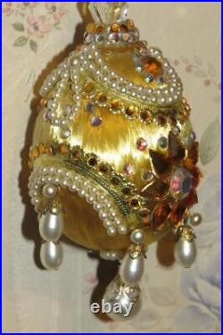 Vintage Zimonick Gold & Aurora SWAROVSKI & PEARLS CHRISTMAS TREE ORNAMENT Vintage Zimonick Gold & Aurora SWAROVSKI & PEARLS CHRISTMAS TREE ORNAMENT