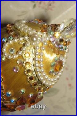 Vintage Zimonick Gold & Aurora SWAROVSKI & PEARLS CHRISTMAS TREE ORNAMENT Vintage Zimonick Gold & Aurora SWAROVSKI & PEARLS CHRISTMAS TREE ORNAMENT