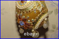 Vintage Zimonick Gold & Aurora SWAROVSKI & PEARLS CHRISTMAS TREE ORNAMENT Vintage Zimonick Gold & Aurora SWAROVSKI & PEARLS CHRISTMAS TREE ORNAMENT