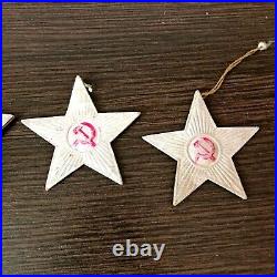 Vintage cardboard flat Christmas tree Ornaments decorations soviet