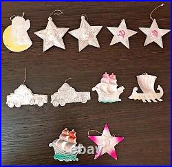 Vintage cardboard flat Christmas tree Ornaments decorations soviet