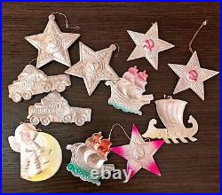 Vintage cardboard flat Christmas tree Ornaments decorations soviet