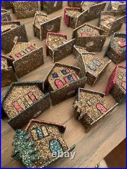 Vintage putz house ornament collection