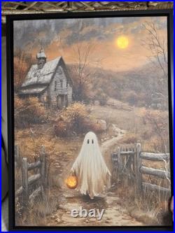 Viral Kirklands Summerween Sold Out LED Trick Or Treat Ghost Light Up Canvas