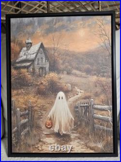 Viral Kirklands Summerween Sold Out LED Trick Or Treat Ghost Light Up Canvas