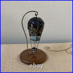 Vtg 1994 Balloonatics Night Scene Moon Star Hanging Metal Glass hot air balloon