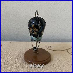 Vtg 1994 Balloonatics Night Scene Moon Star Hanging Metal Glass hot air balloon