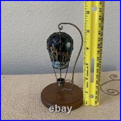 Vtg 1994 Balloonatics Night Scene Moon Star Hanging Metal Glass hot air balloon